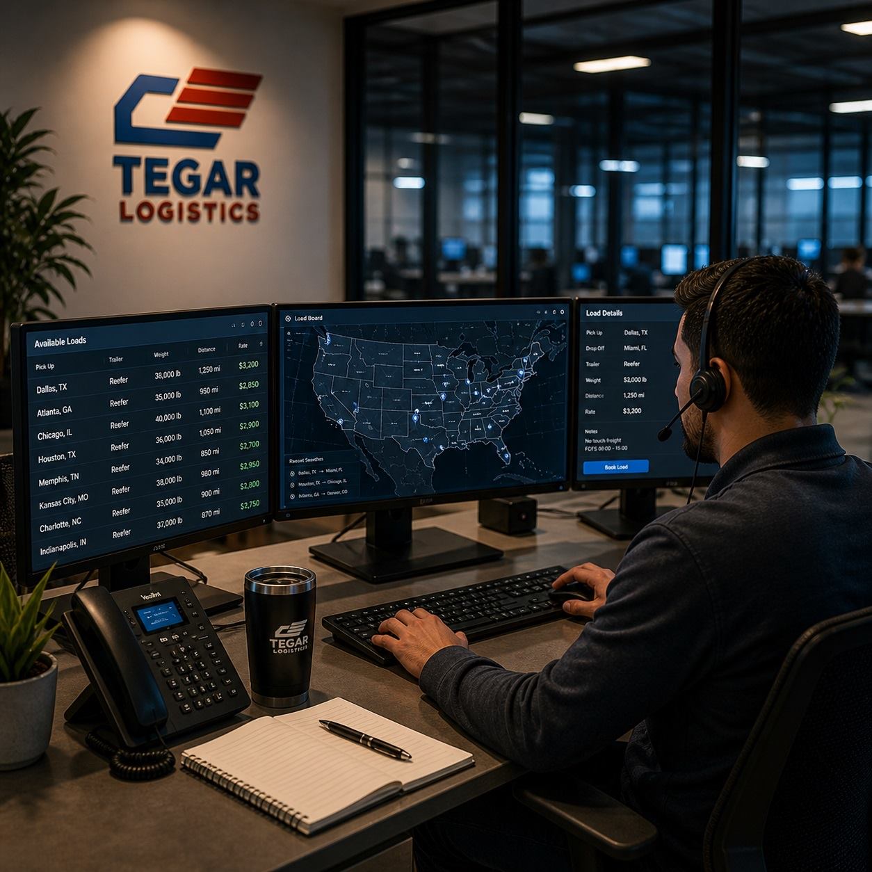Tegar Logistics dispatch center